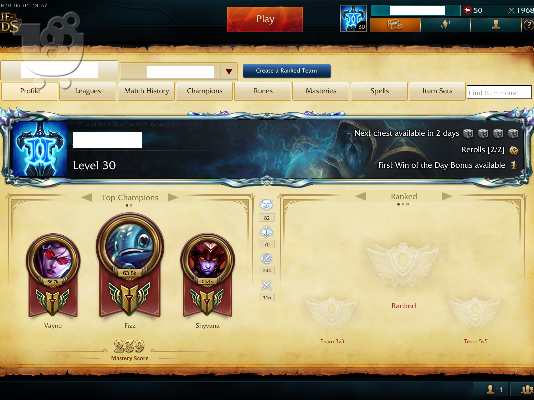 Πωλείται League of Legends Account 197k IP - 4k wins - 201 skins